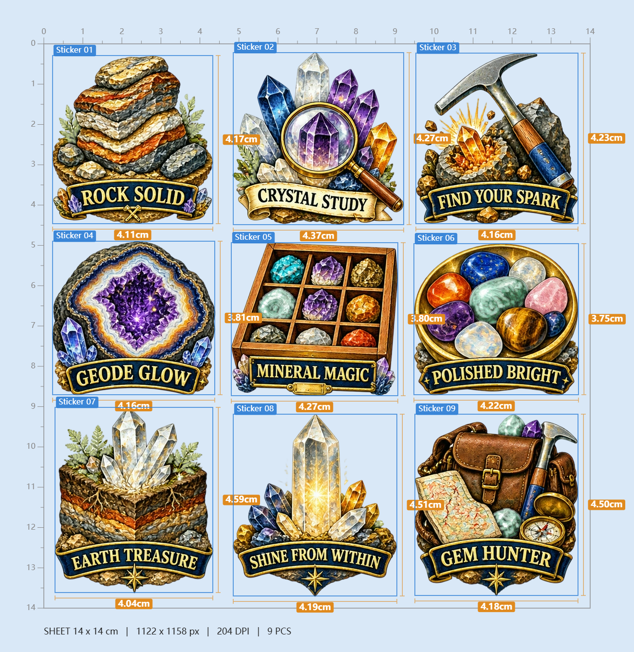 Mineral & Gem Lab Sticker Pack