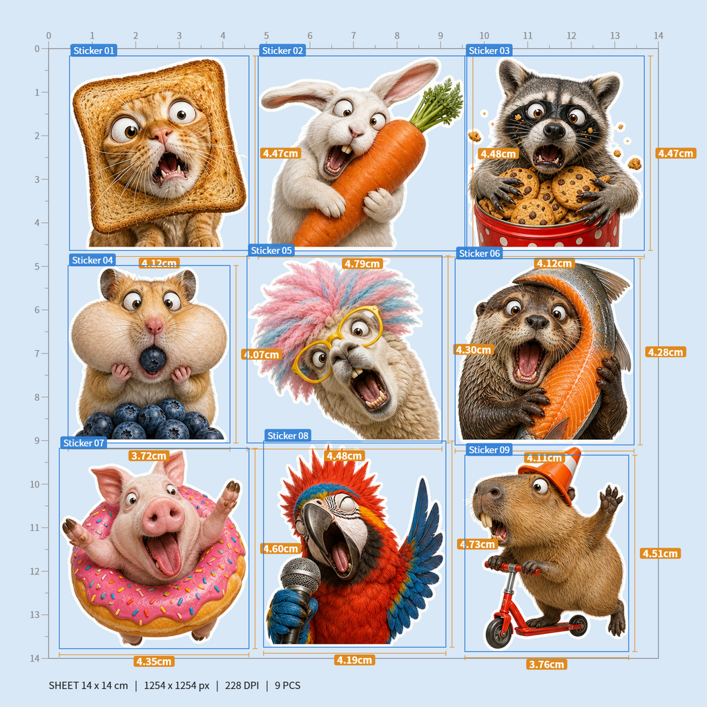 Chaotic Animal Meme Stickers