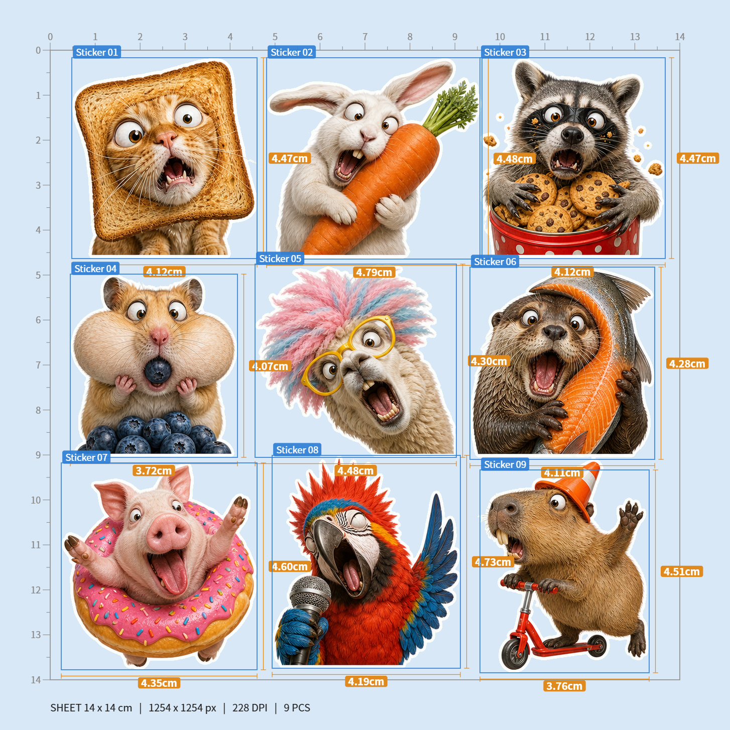 Chaotic Animal Meme Stickers