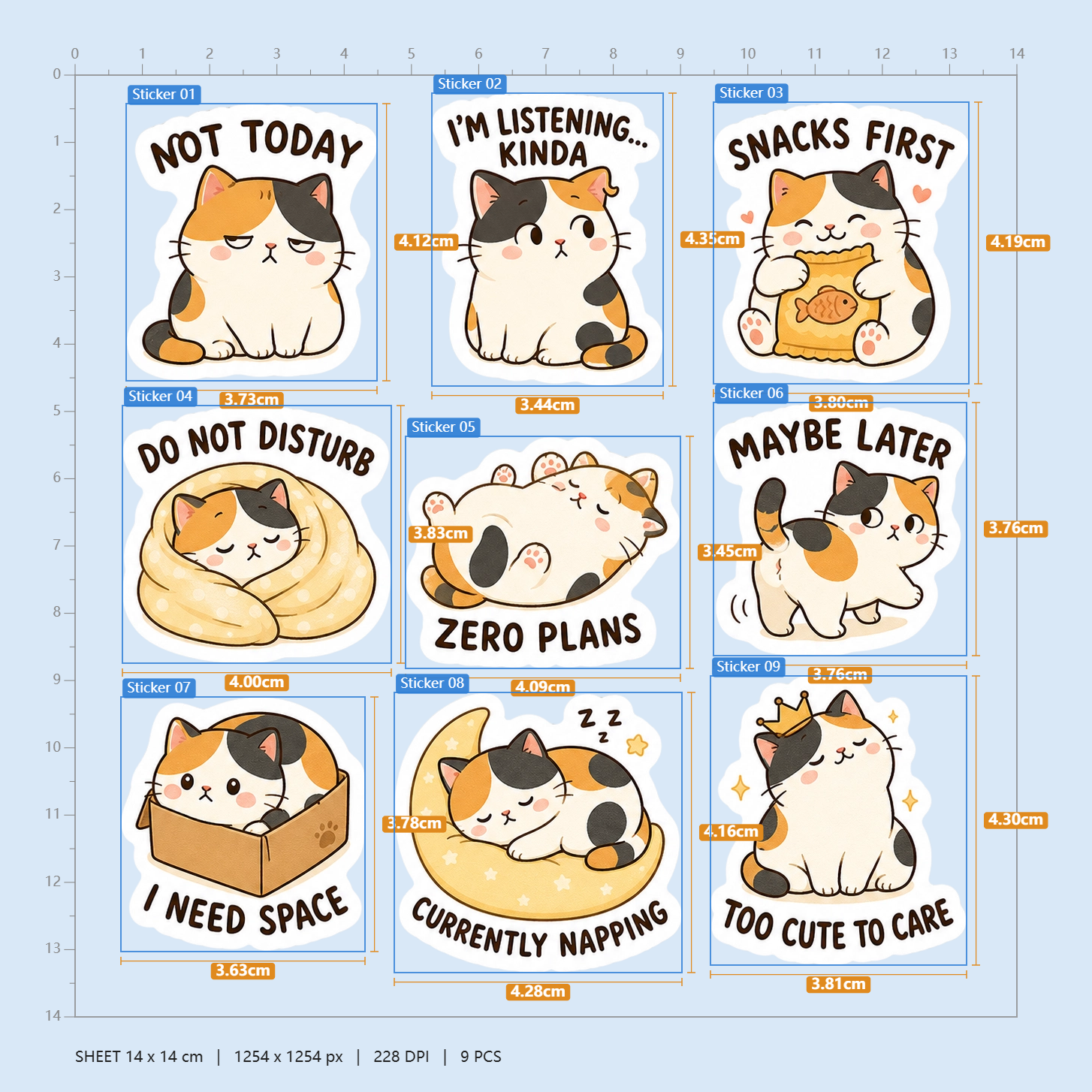 Calico Cat Quotes Sticker Pack