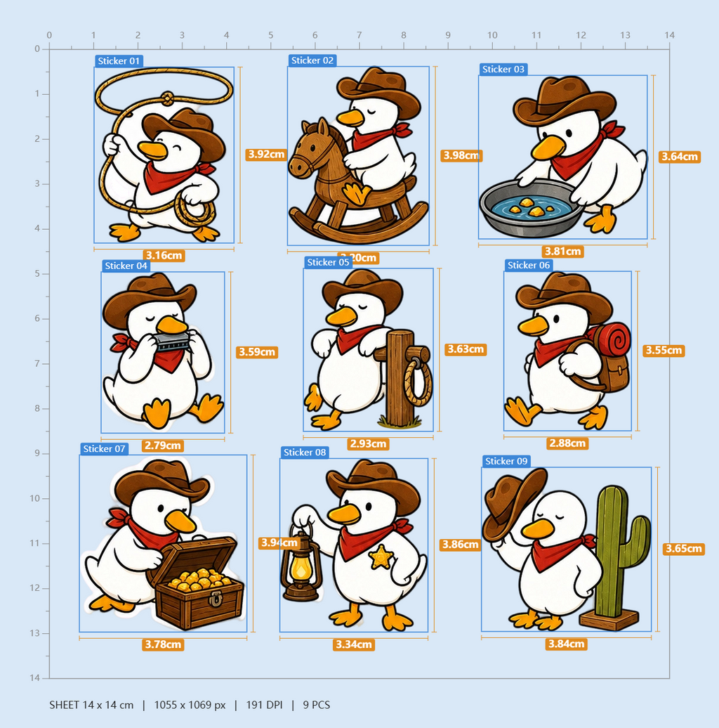 Wild West Animal Rodeo Sticker Pack