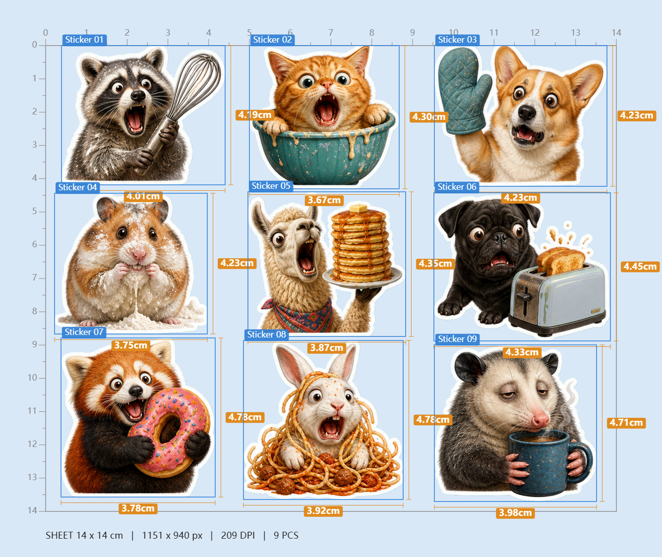 Animal Meme Waterproof Sticker Pack