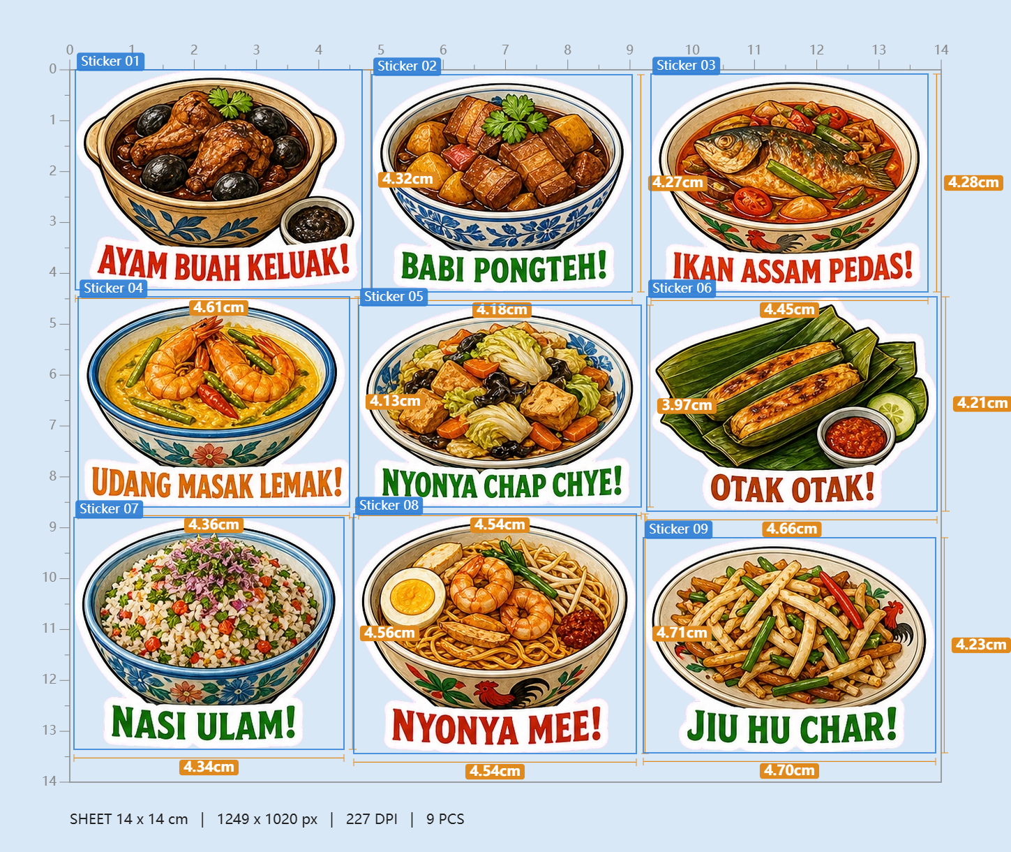 Peranakan Savouries Breakfast Club Sticker Pack