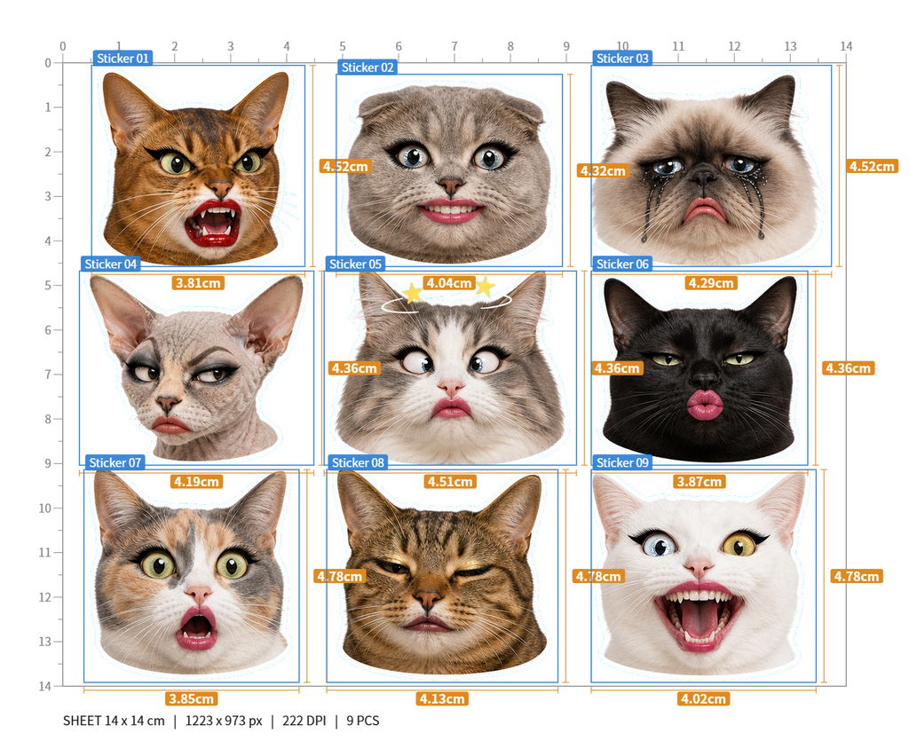 Exaggerated Cat Faces