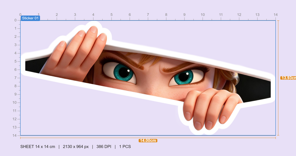 Anna Peeking Sticker