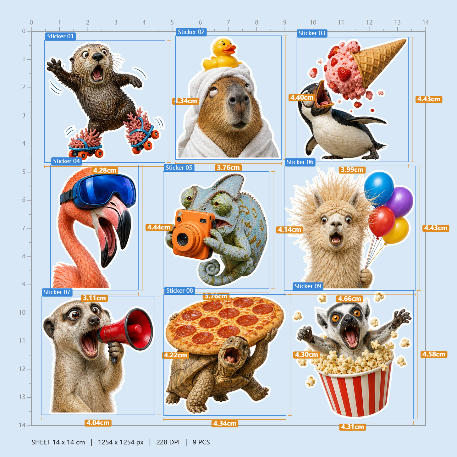 Cute Wild Animal Reactions Sticker Pack