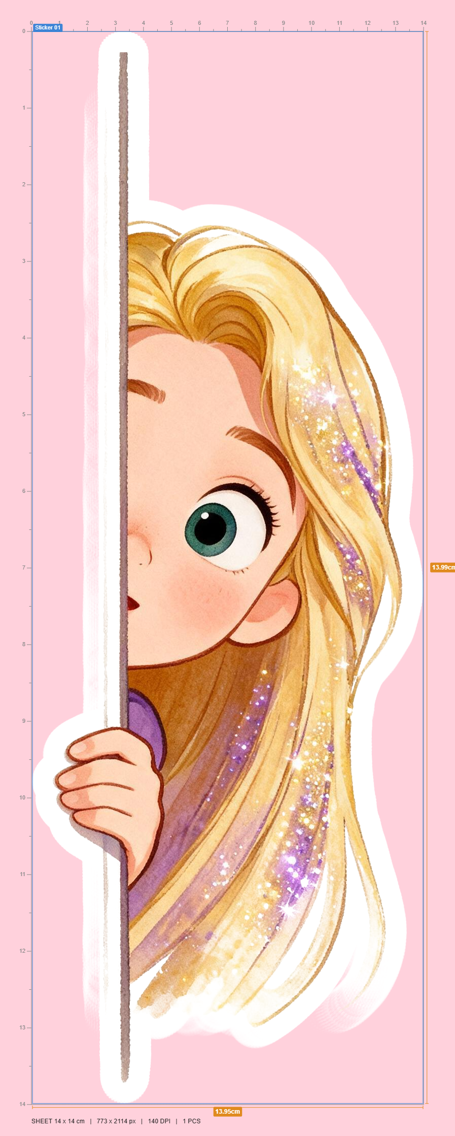 Rapunzel Peeking Sticker