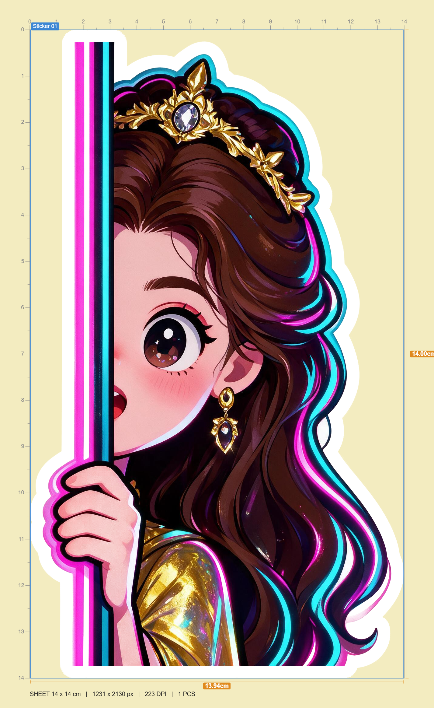 Belle Peeking Sticker