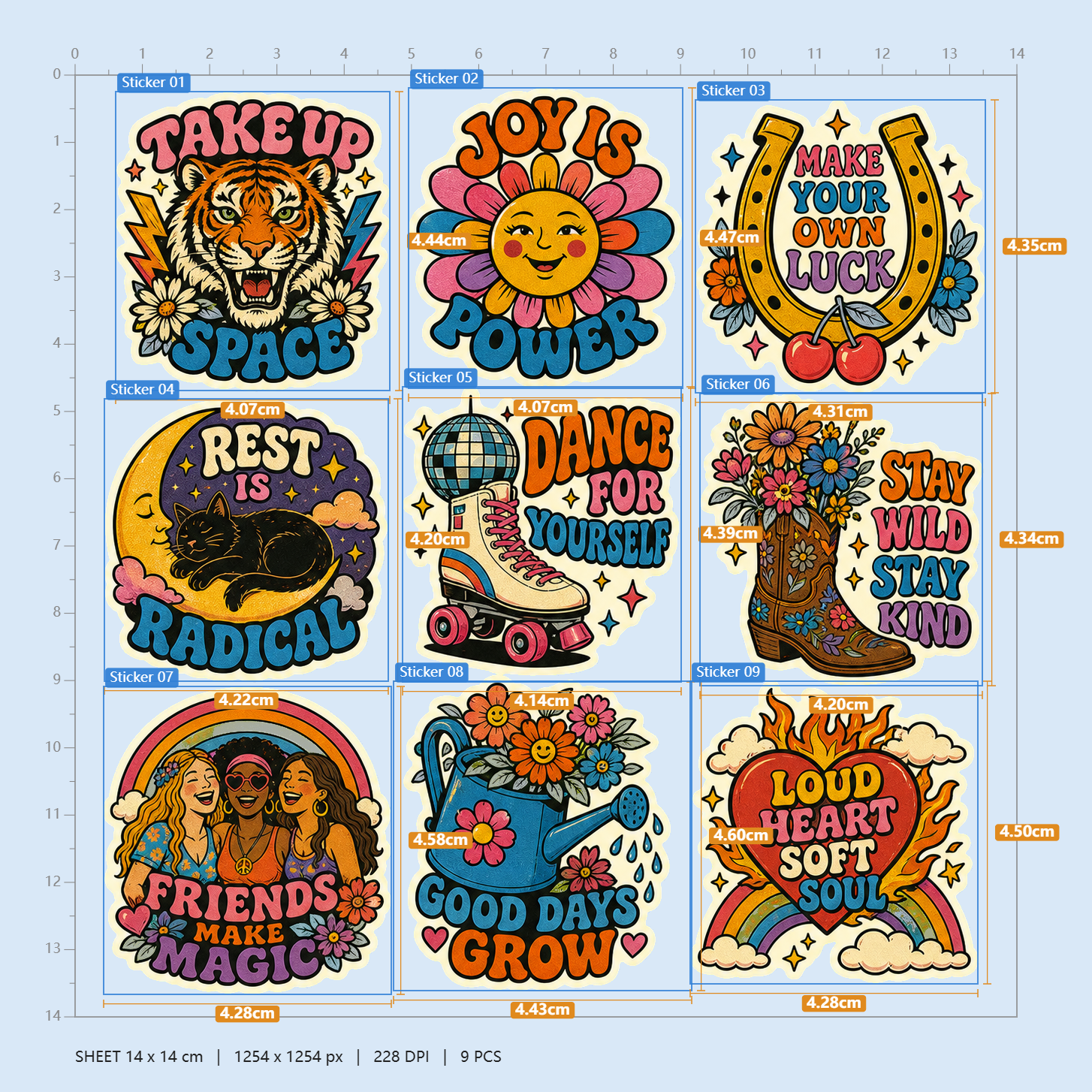 Groovy Self-Love Sticker Pack