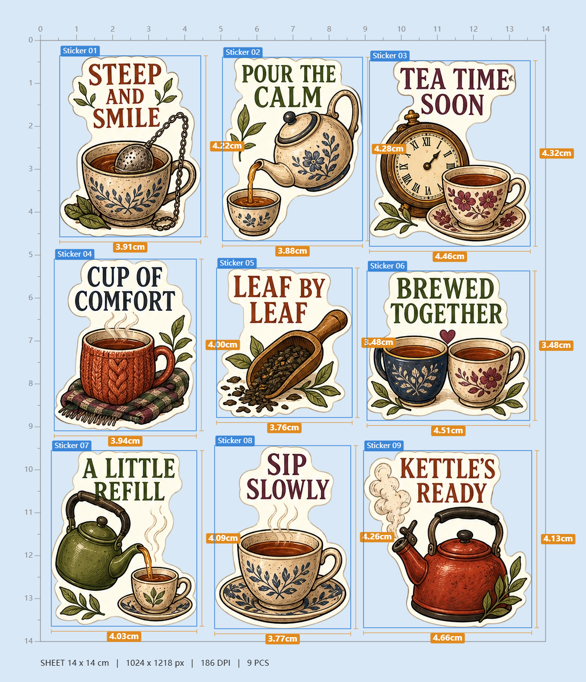 Tea House Tales Sticker Pack
