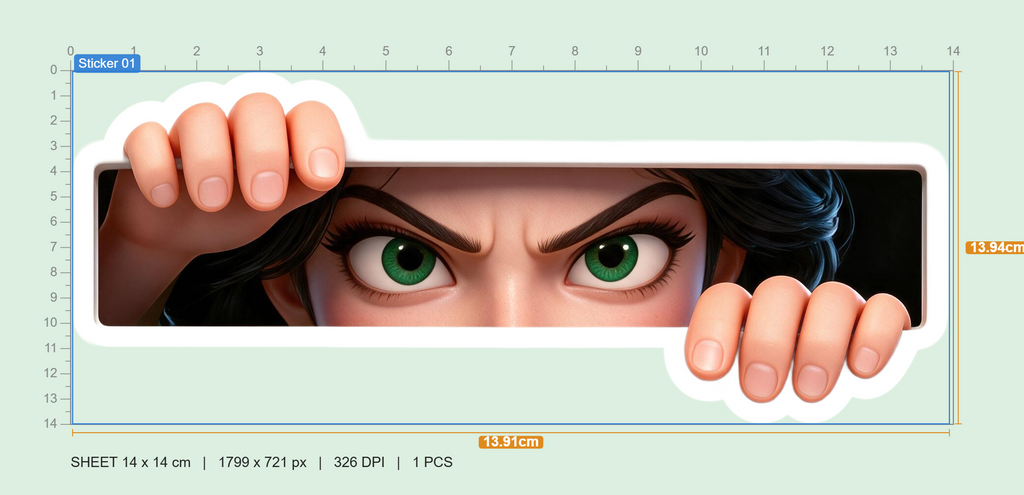 Jasmine Peeking Sticker