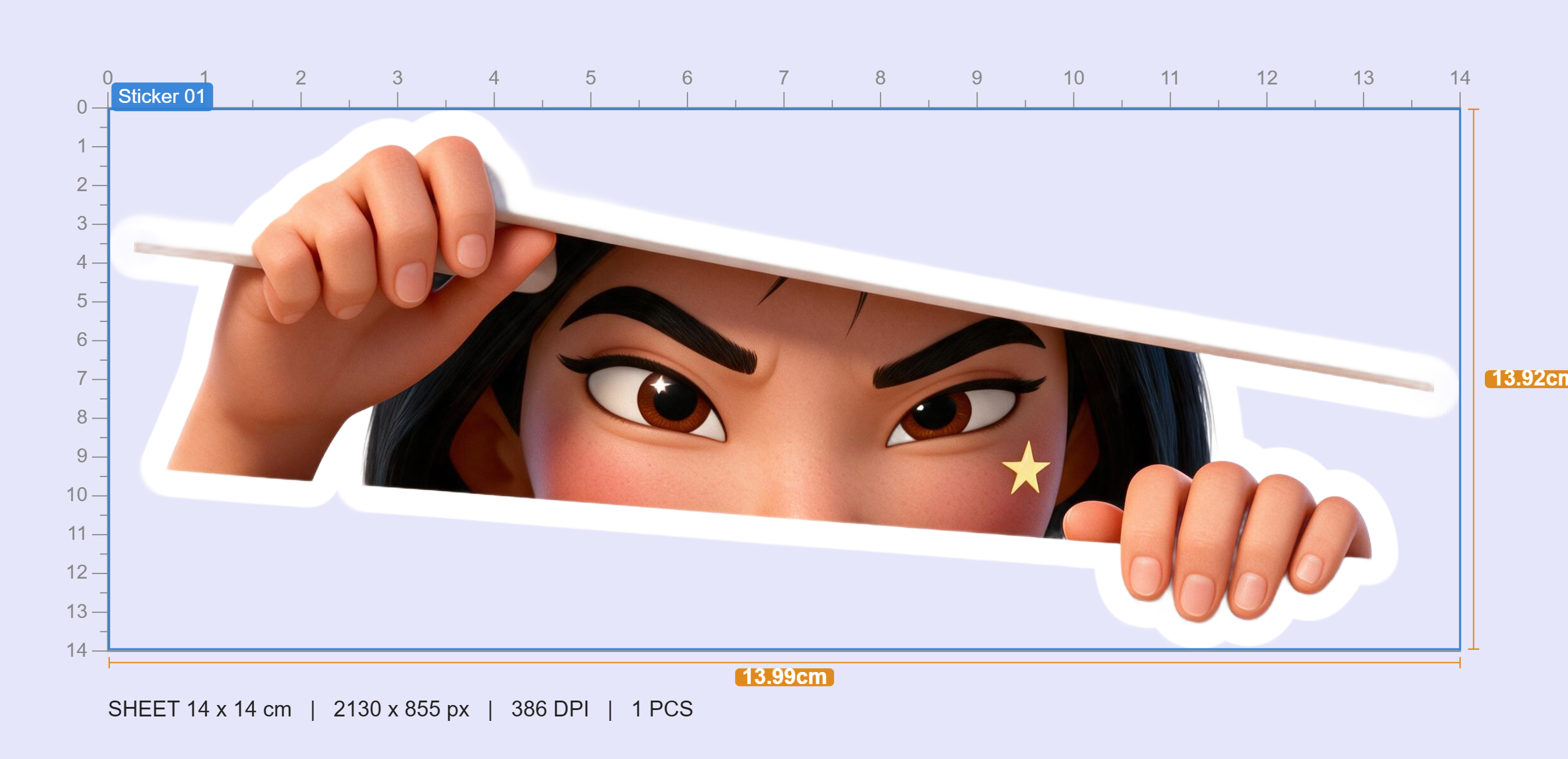 Mulan Peeking Sticker