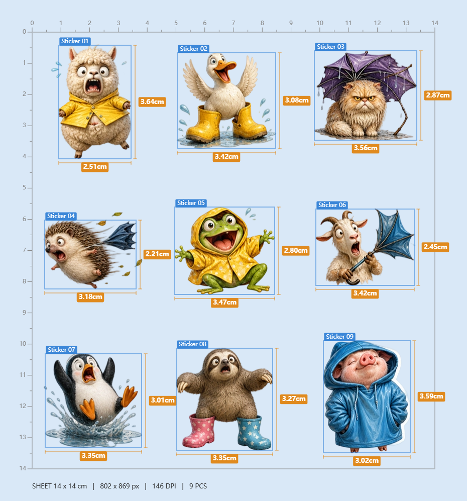 Funny Animal Meme Waterproof Sticker Pack