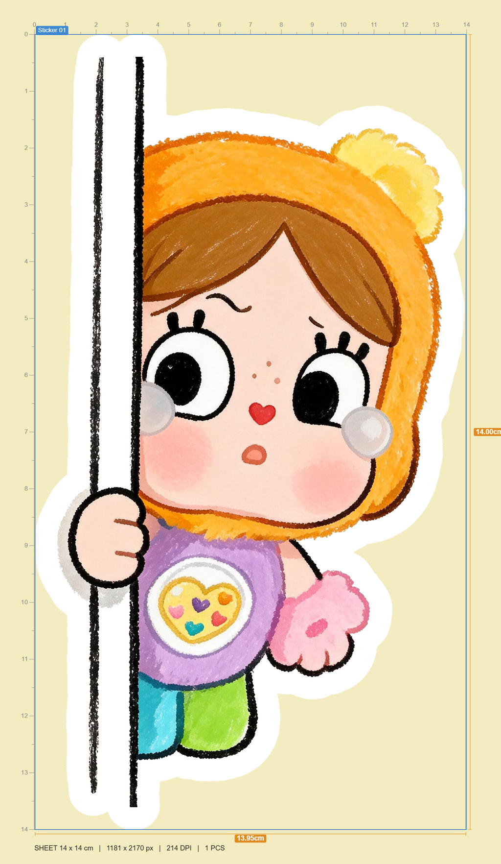 Crybaby Peeking Sticker