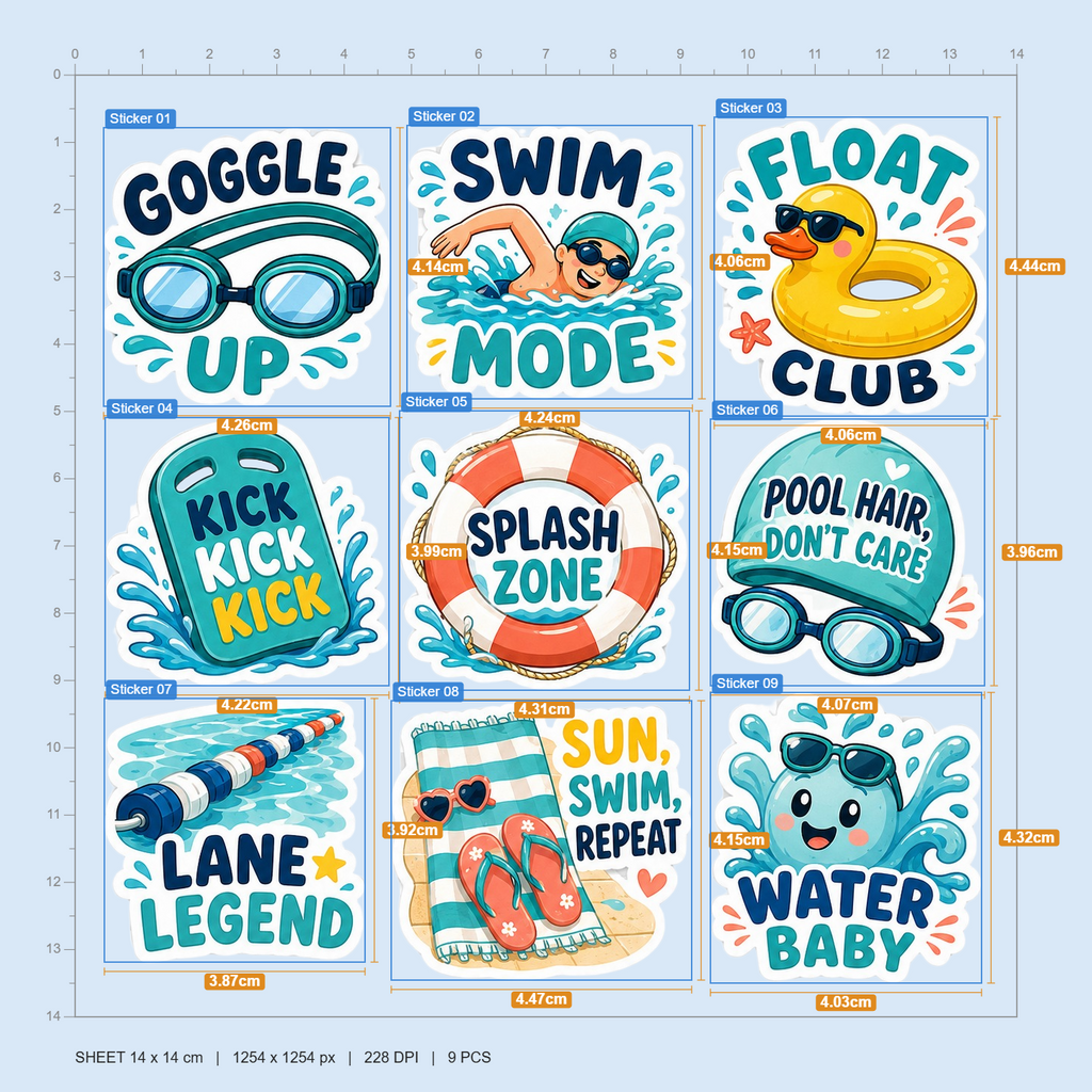 Swimming Fun Sticker Pack