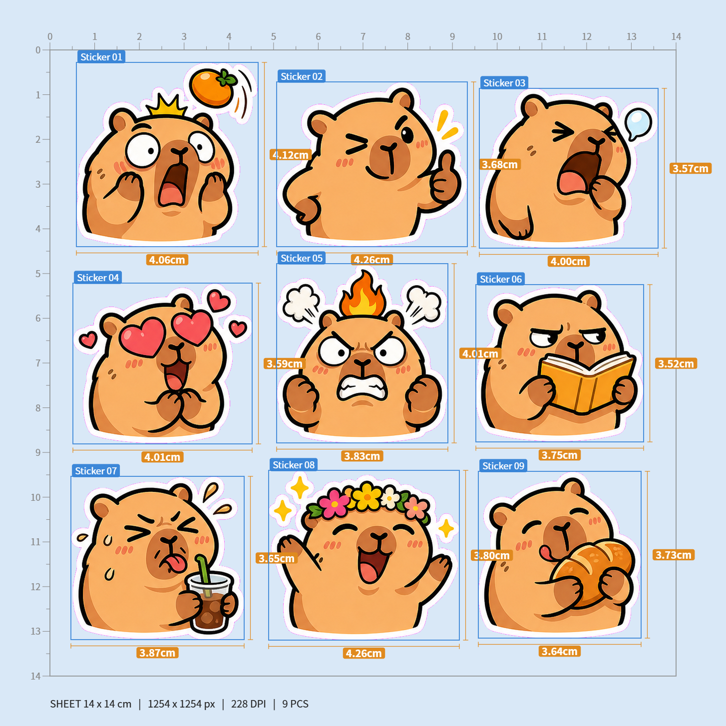 Capybara Everyday Chaos Sticker Pack