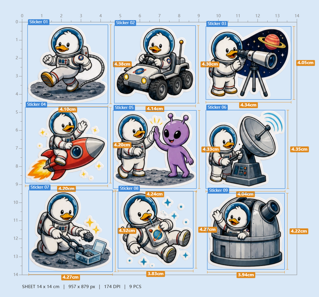 Funny Duck Waterproof Sticker Pack