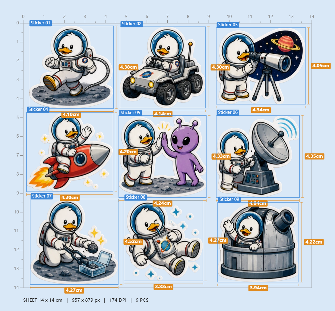 Funny Duck Waterproof Sticker Pack