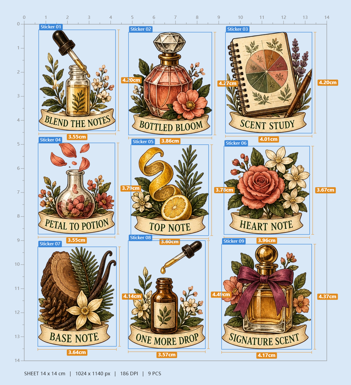 Botanical Perfume Lab Sticker Pack