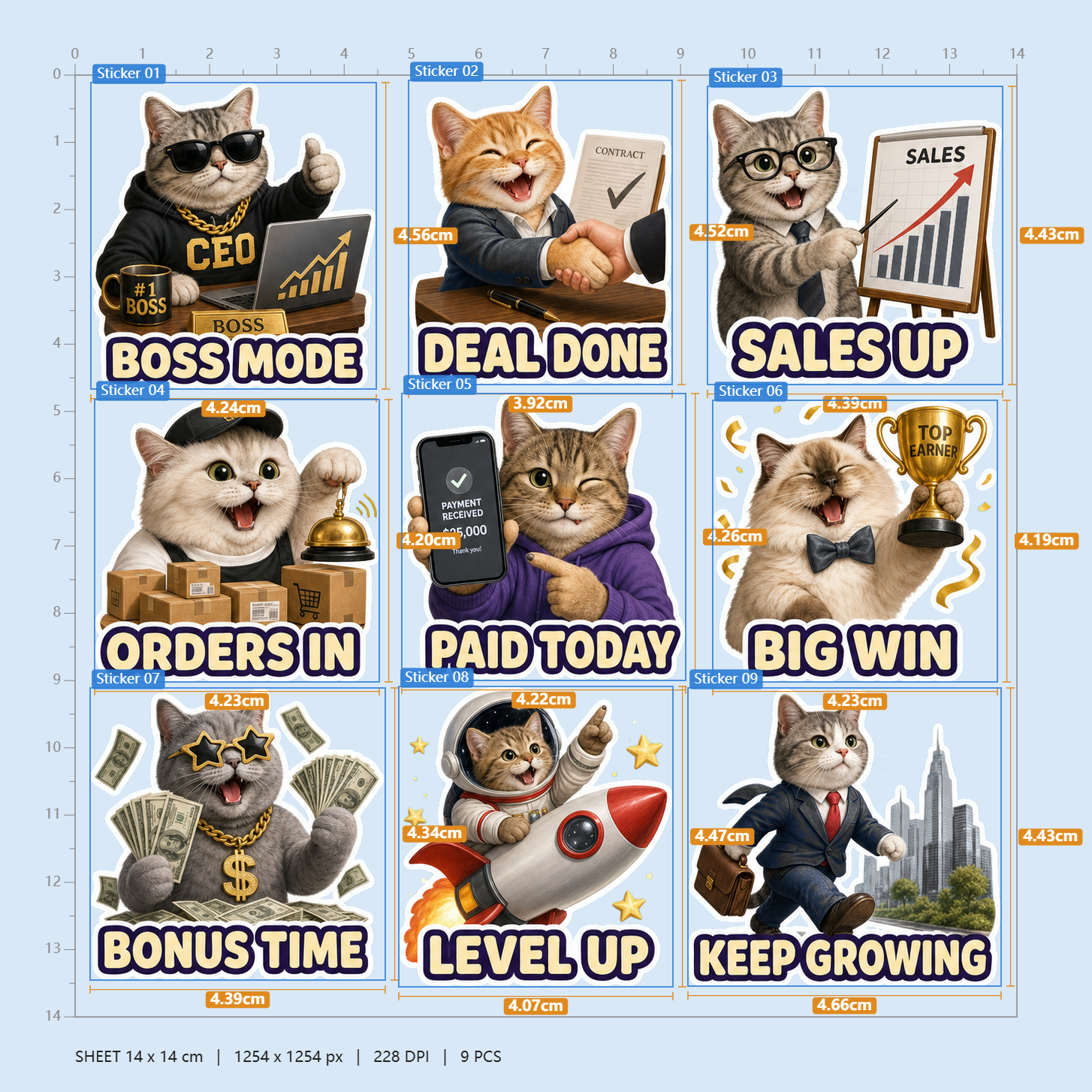 Lucky Cat Wealth & Success Sticker Pack