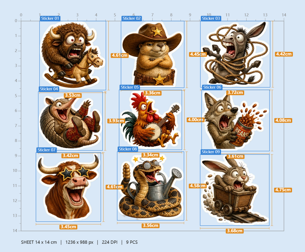 Wild West Animal Panic Sticker Pack