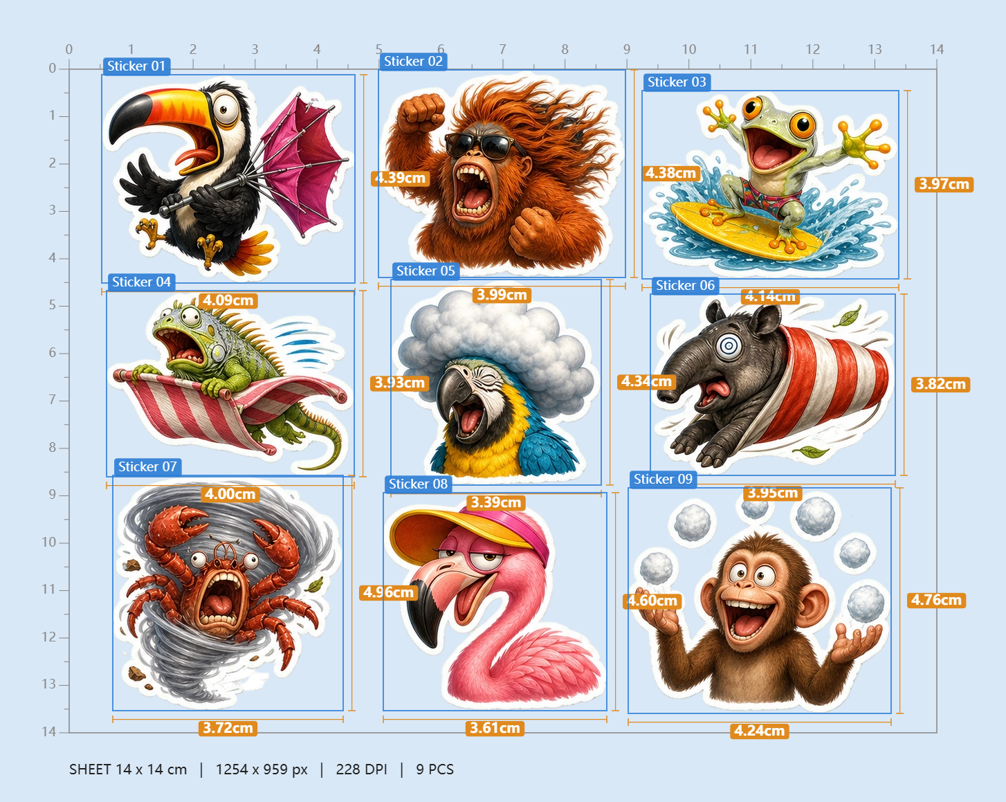 Tropical Weather Chaos Sticker Pack