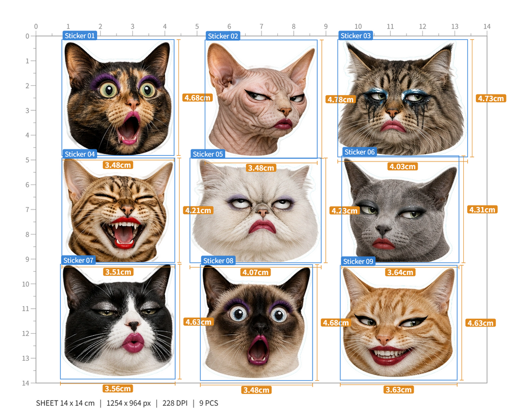 Exaggerated Cat Faces