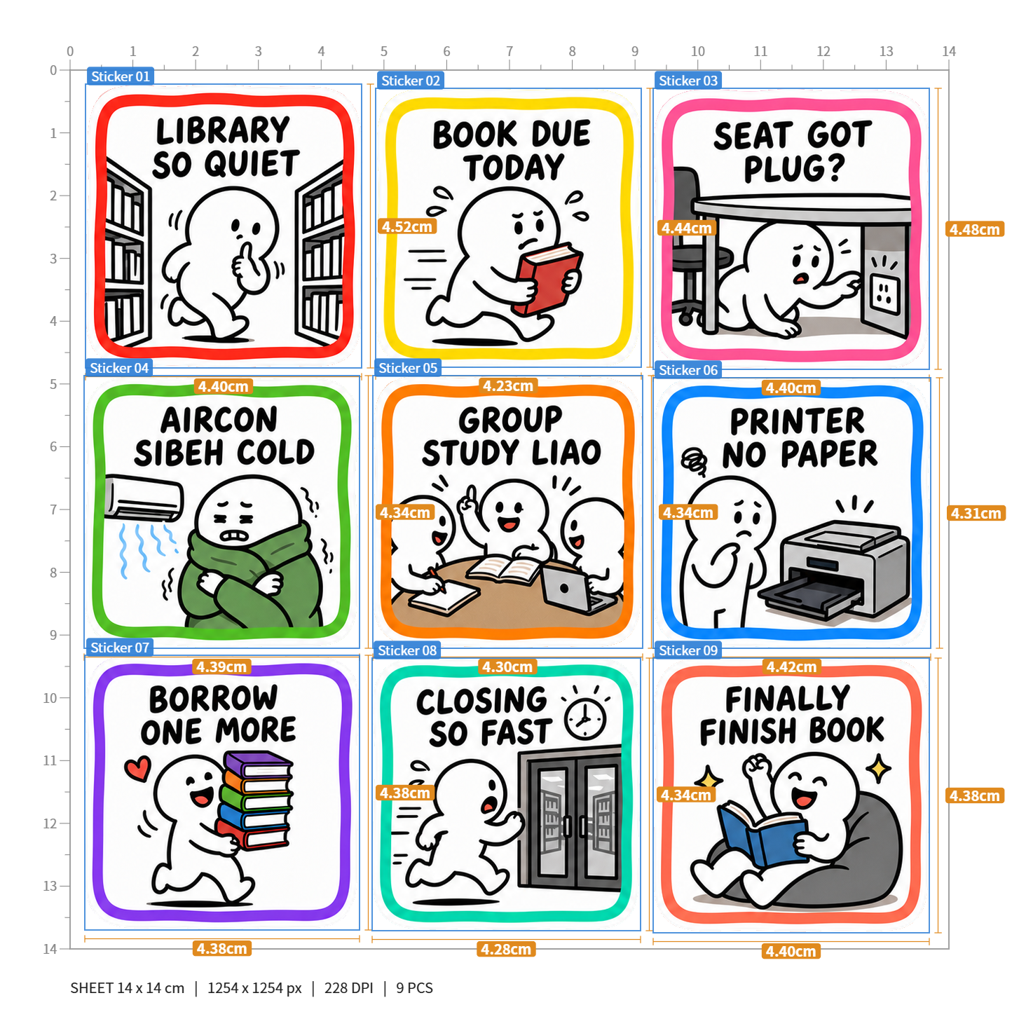 Chaotic Library Campus Stickers