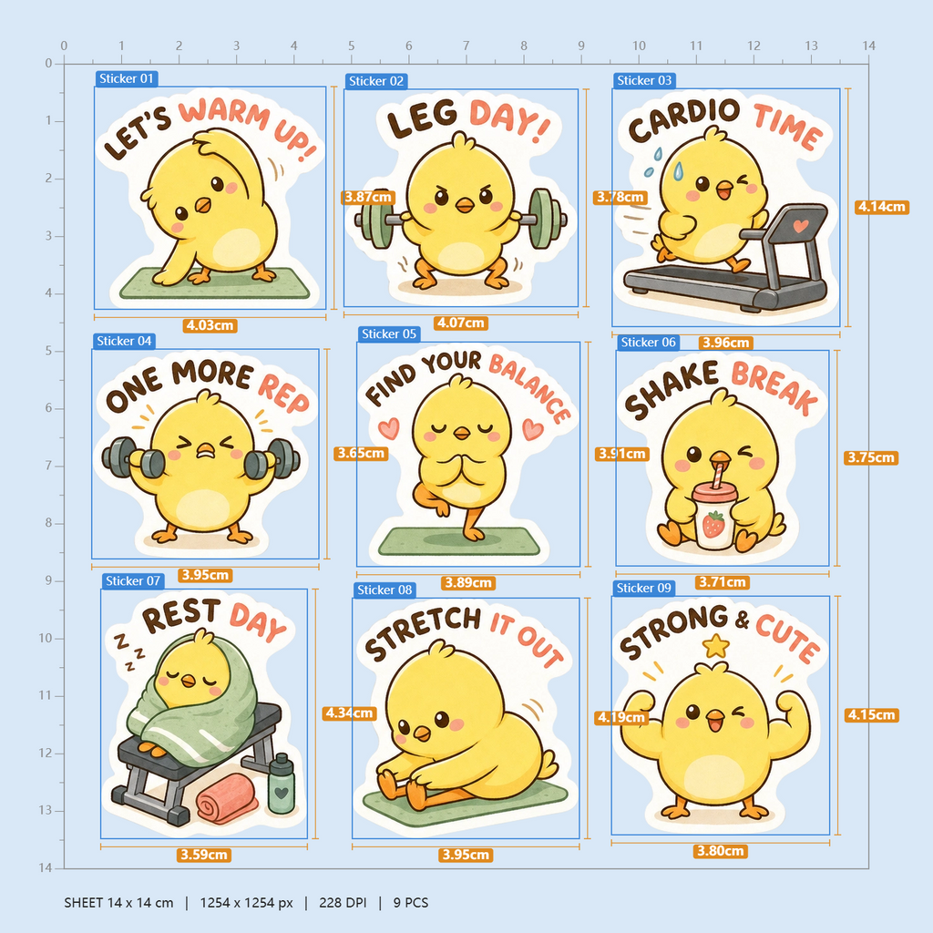 Chick Gym Sticker Pack