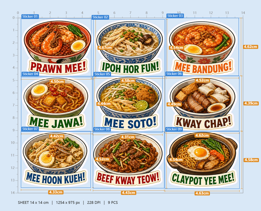 Regional Noodle Bowls Breakfast Club Sticker Pack