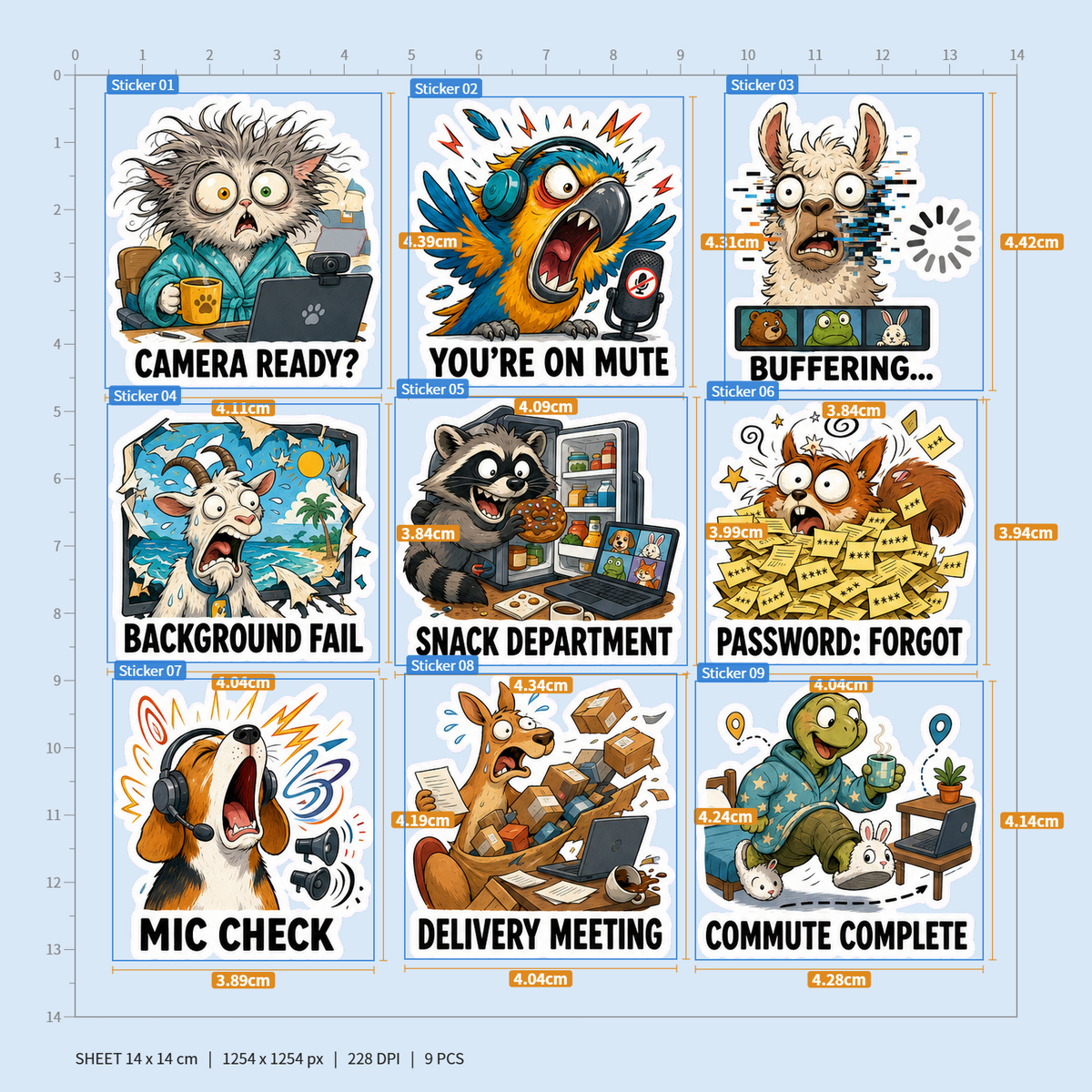 Office Animals & Workplace Chaos Sticker Pack