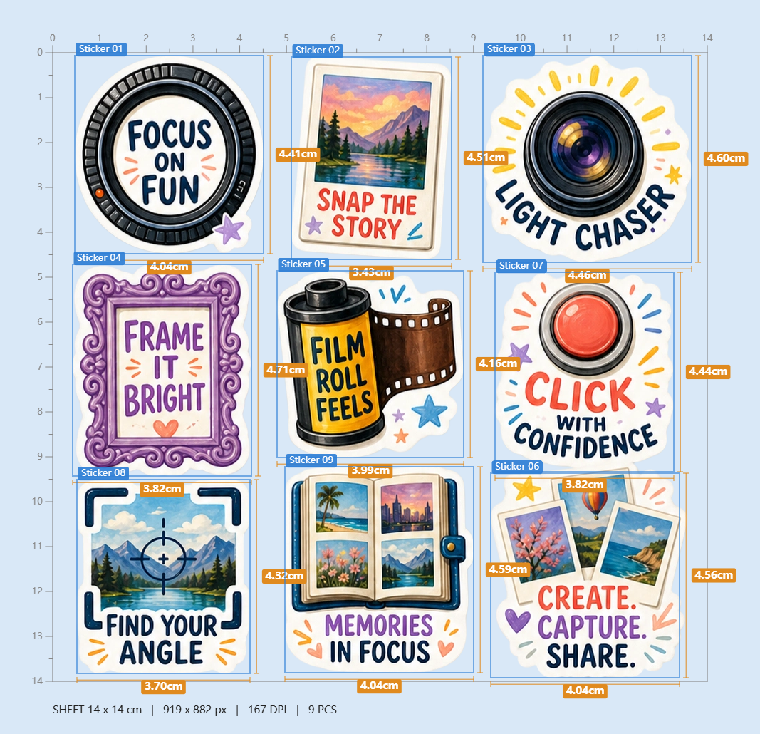 Photo Club Waterproof Sticker Pack