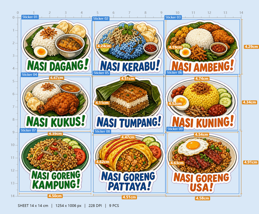 Malay Rice Specials Breakfast Club Sticker Pack