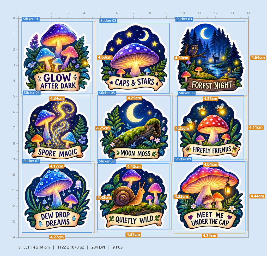 Moonlit Mushroom Garden