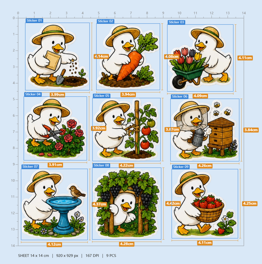 Funny Duck Waterproof Sticker Pack