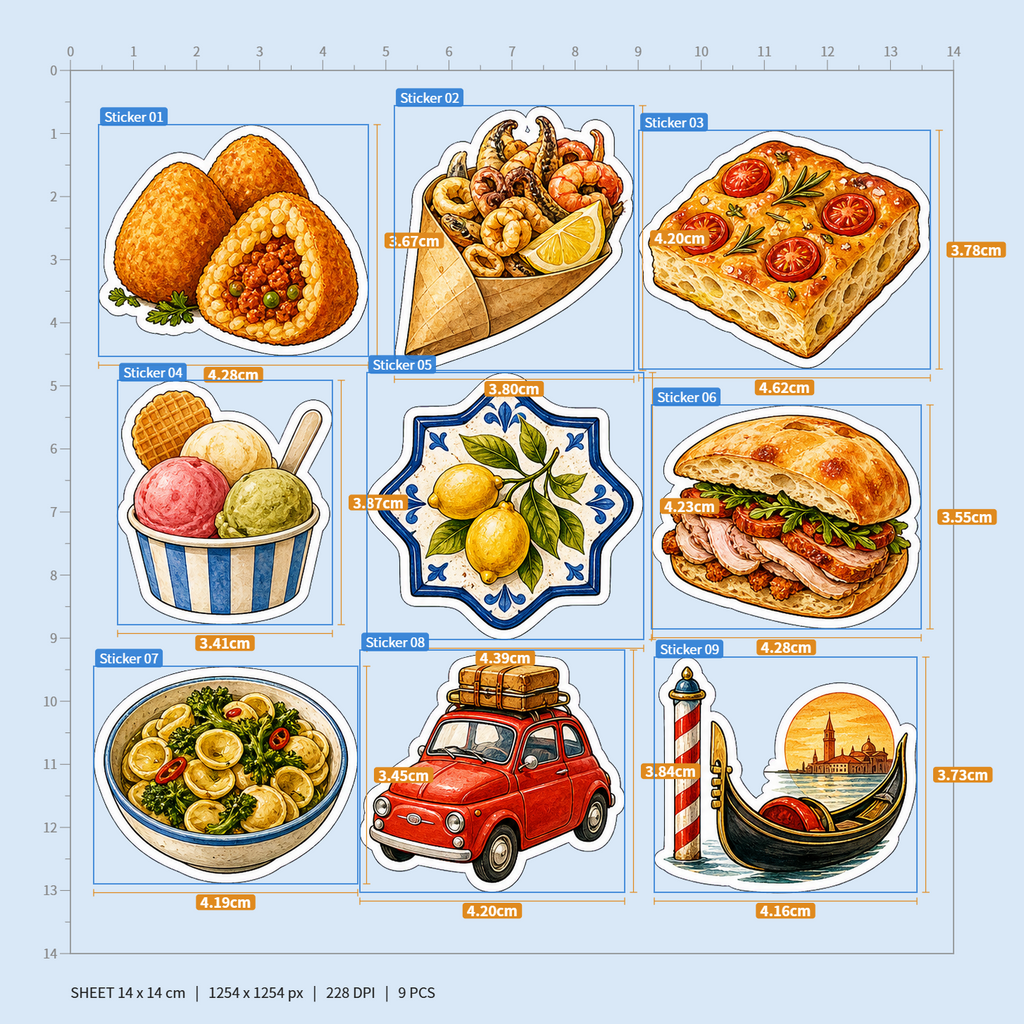 Taste of Italy Food & Lifestyle Sticker Pack