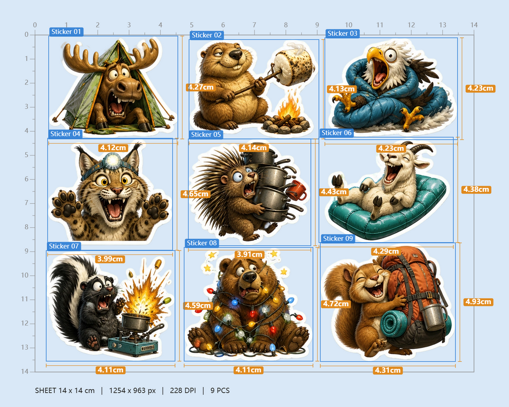 Mountain Camping Mayhem Sticker Pack