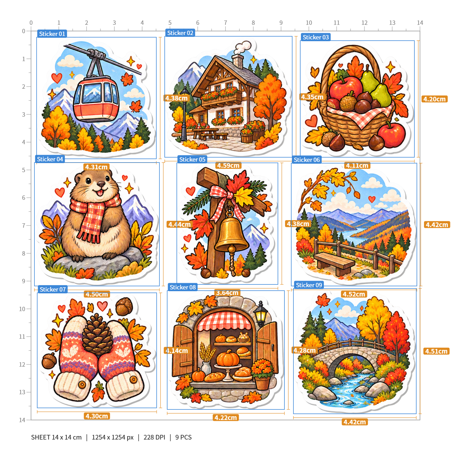 Autumn Alpine Cable Car