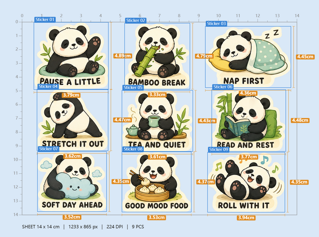 Panda Pause Club Sticker Pack