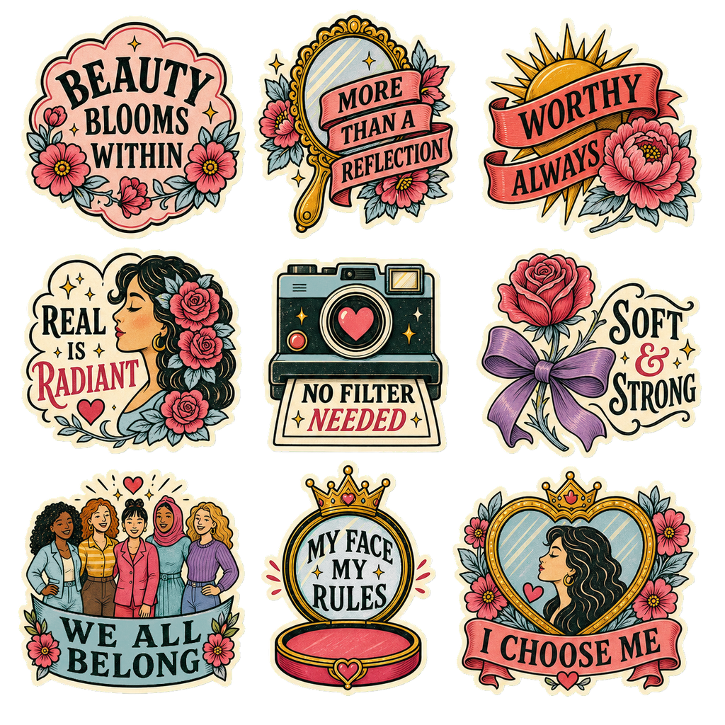 Groovy Self-Love & Positive Vibes Sticker Pack