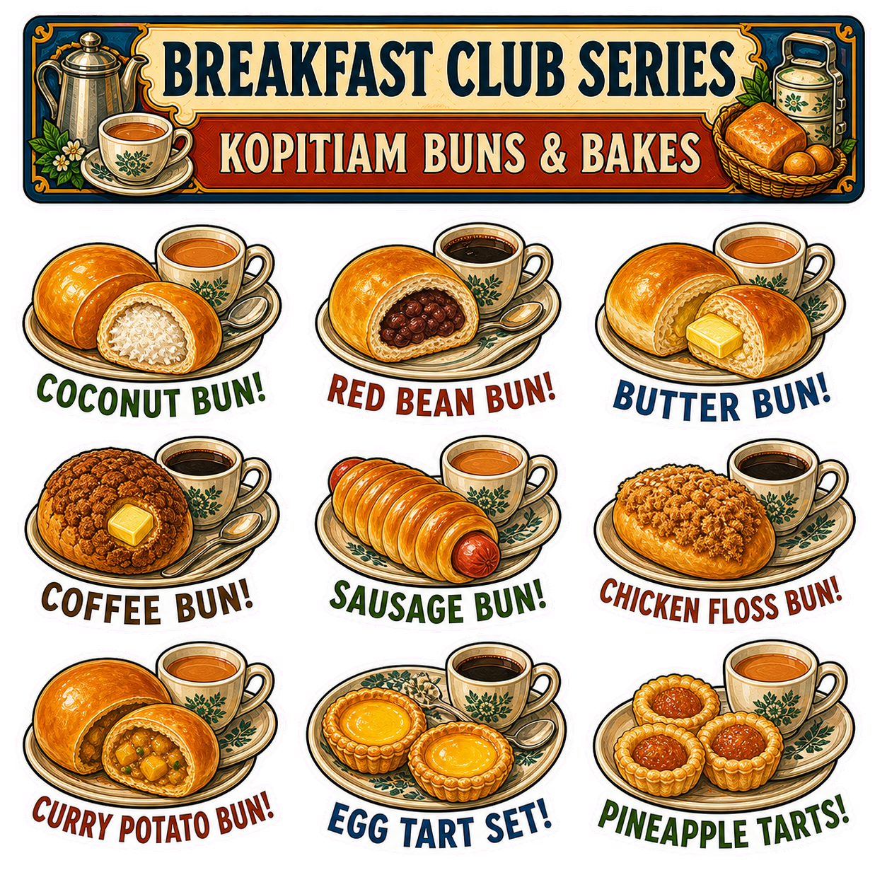 Singapore Breakfast Sticker Pack