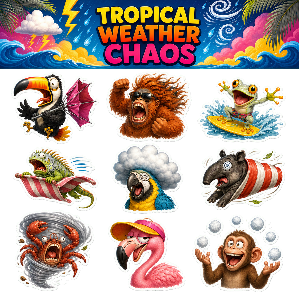 Tropical Weather Chaos Sticker Pack