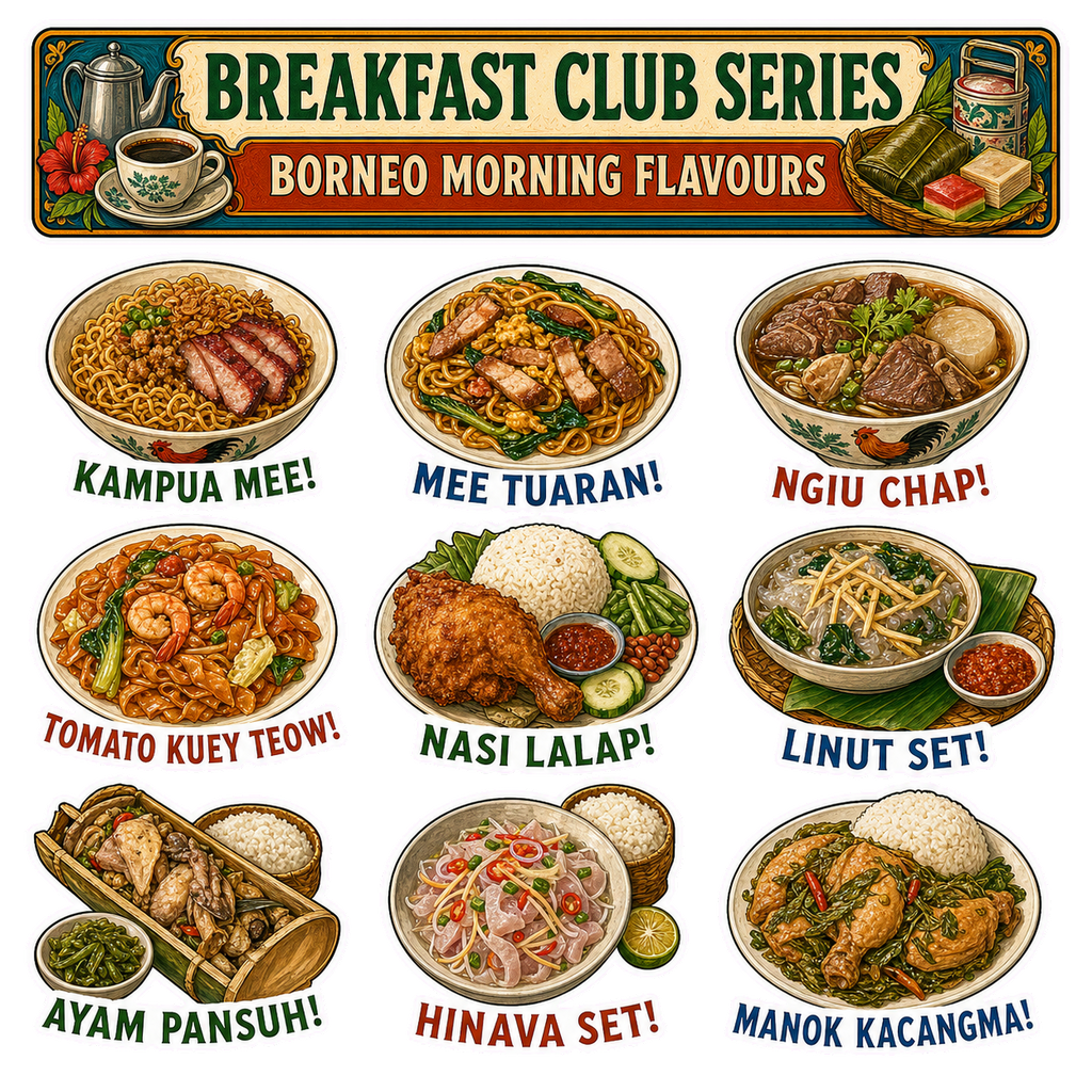 SG Borneo Morning Breakfast Stickers