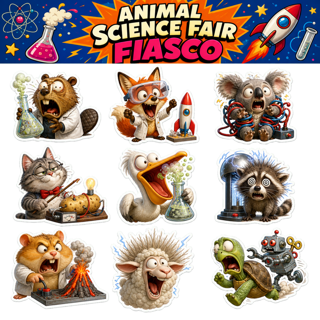 Animal Science Fair Fiasco Sticker Pack