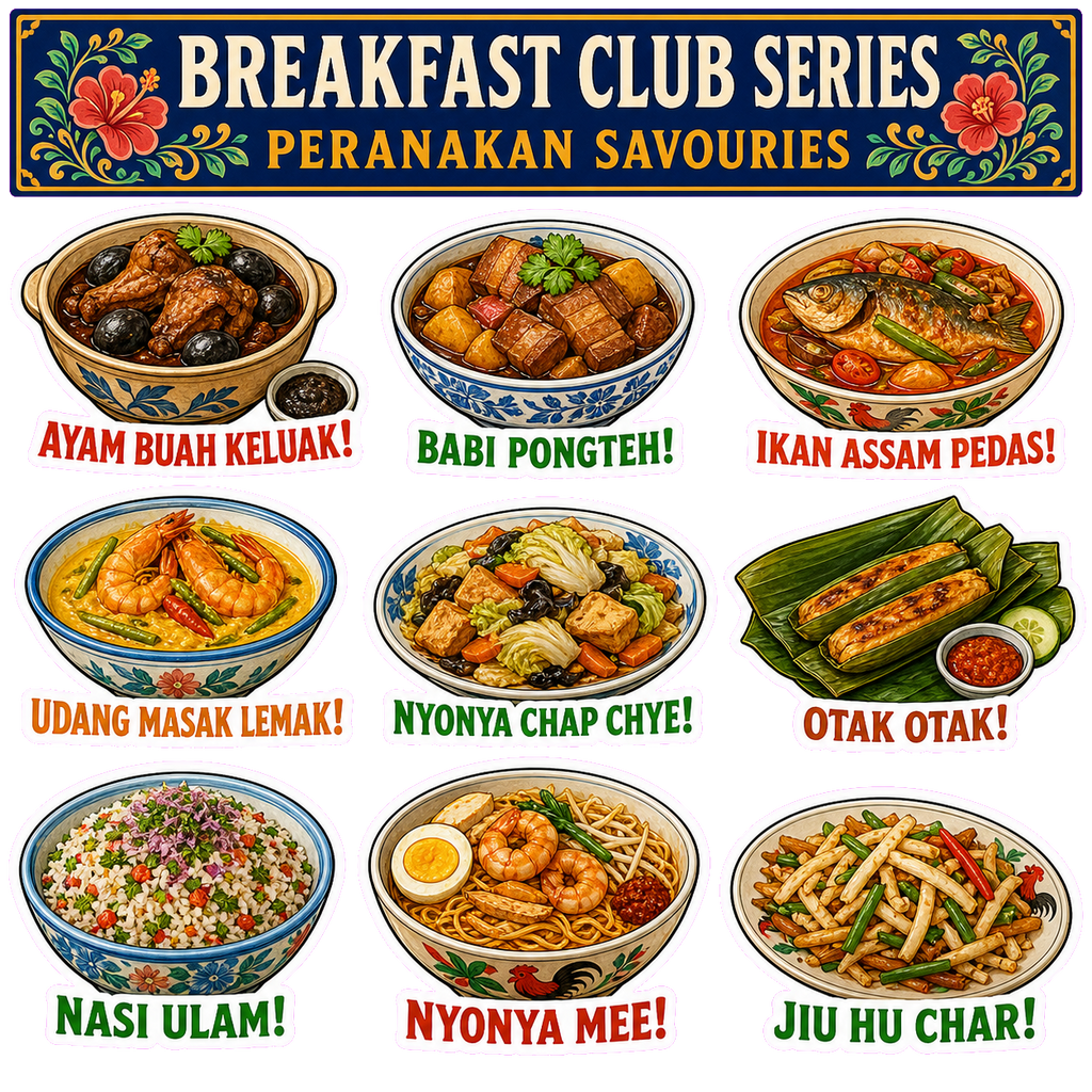 Peranakan Savouries Breakfast Club Sticker Pack
