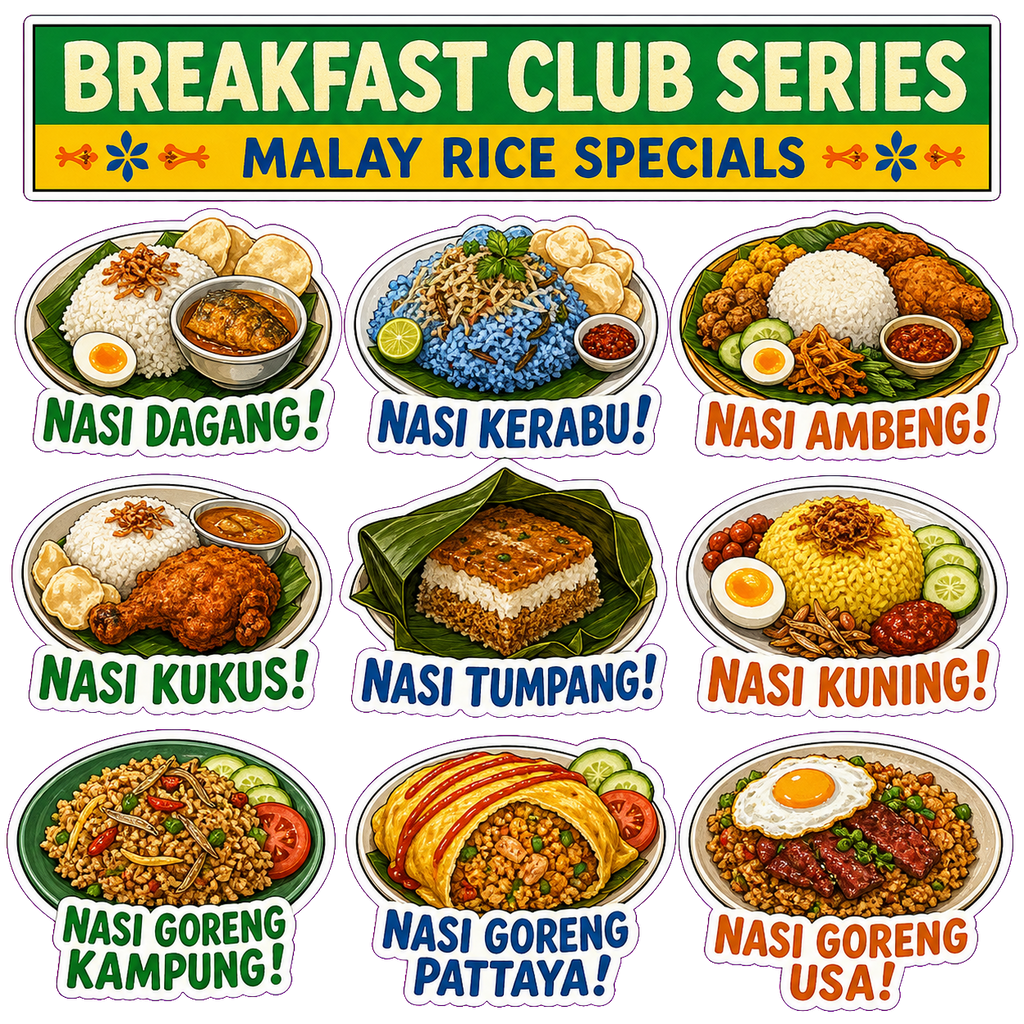 Malay Rice Specials Breakfast Club Sticker Pack