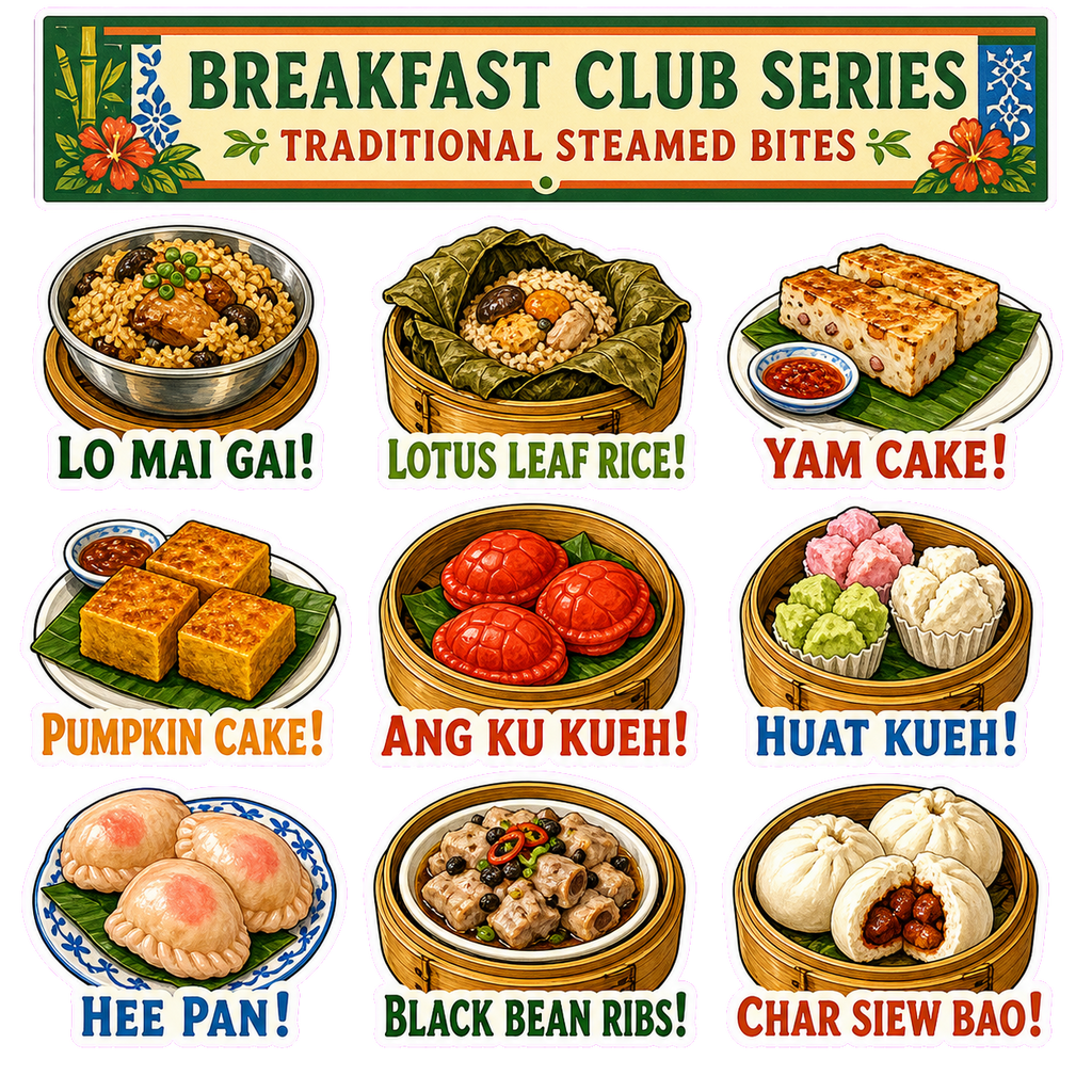 Traditional Steamed Bites Breakfast Club Sticker Pack