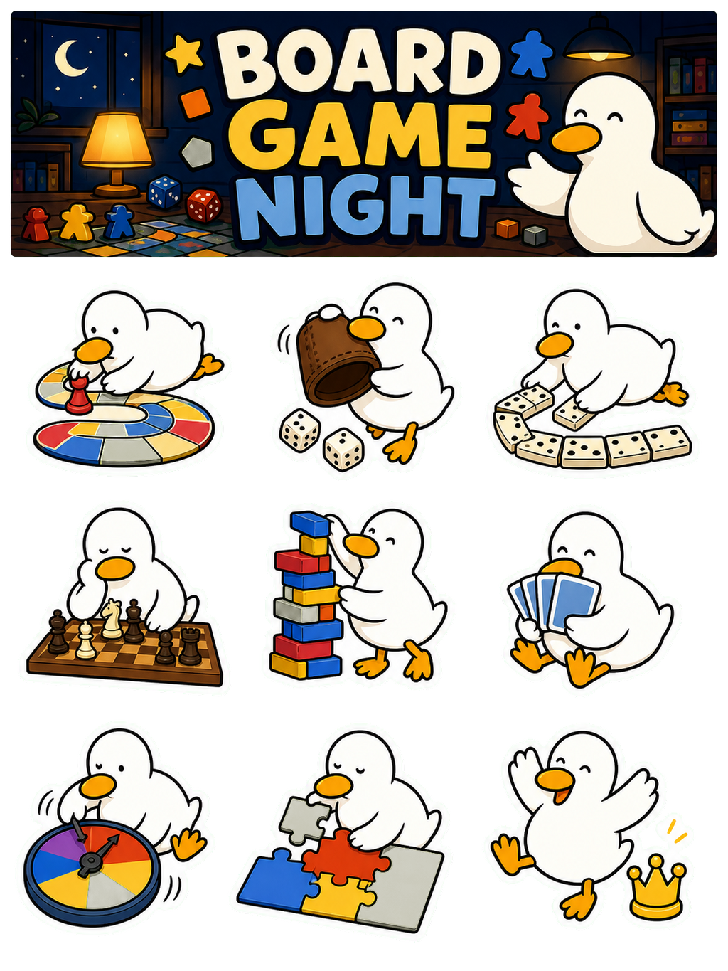 Board Game Night Sticker Pack