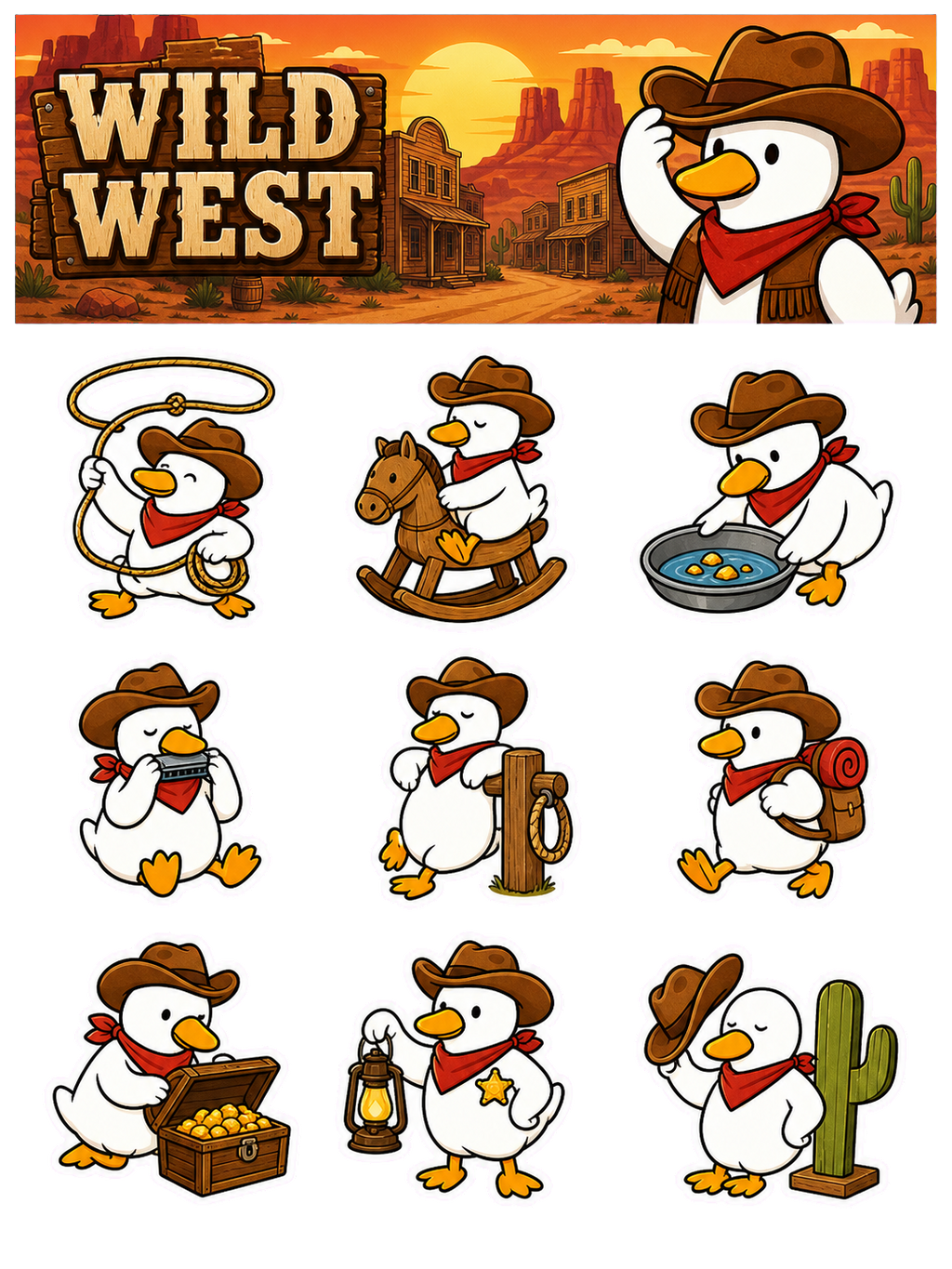 Wild West Animal Rodeo Sticker Pack