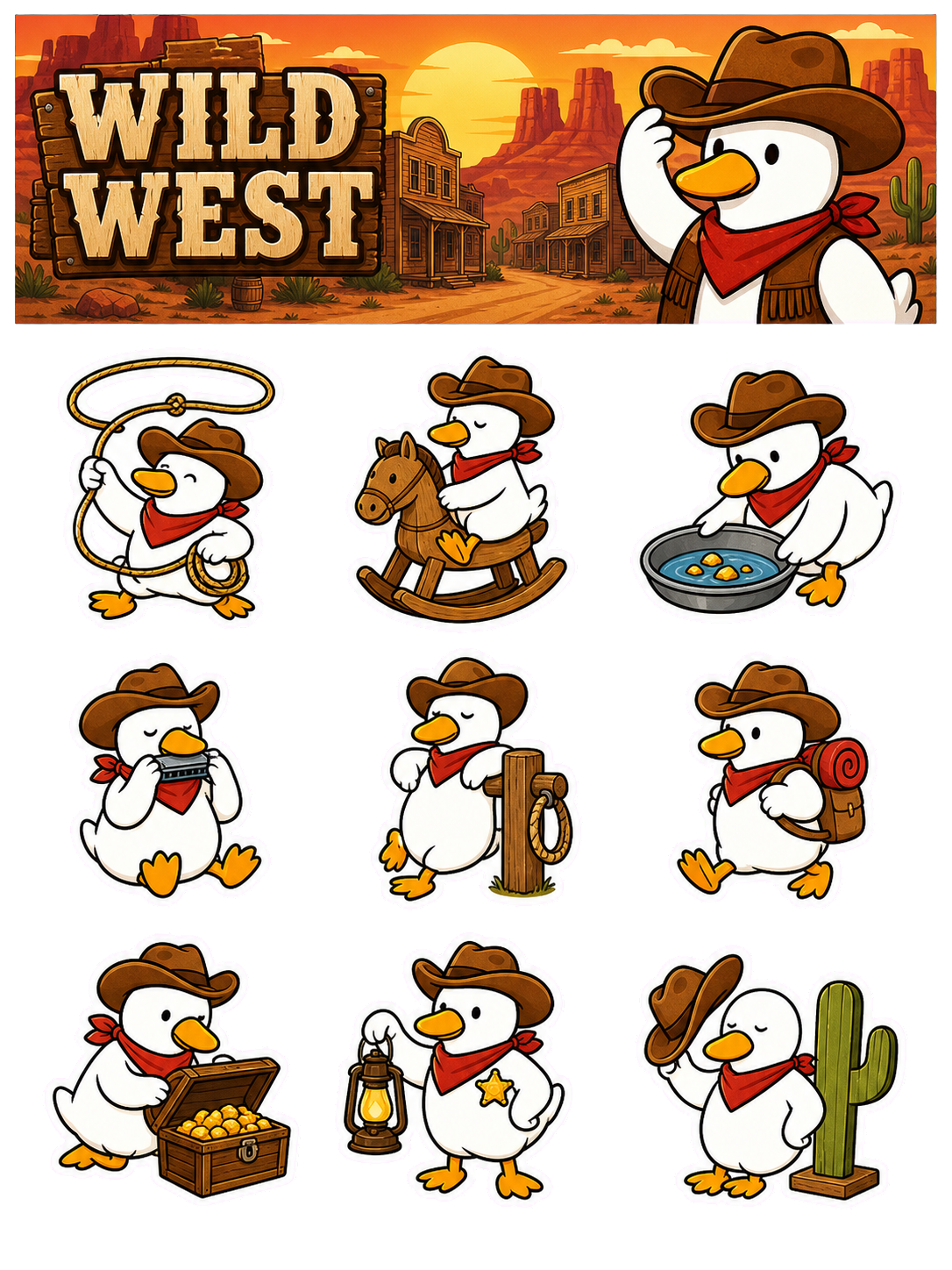Wild West Animal Rodeo Sticker Pack